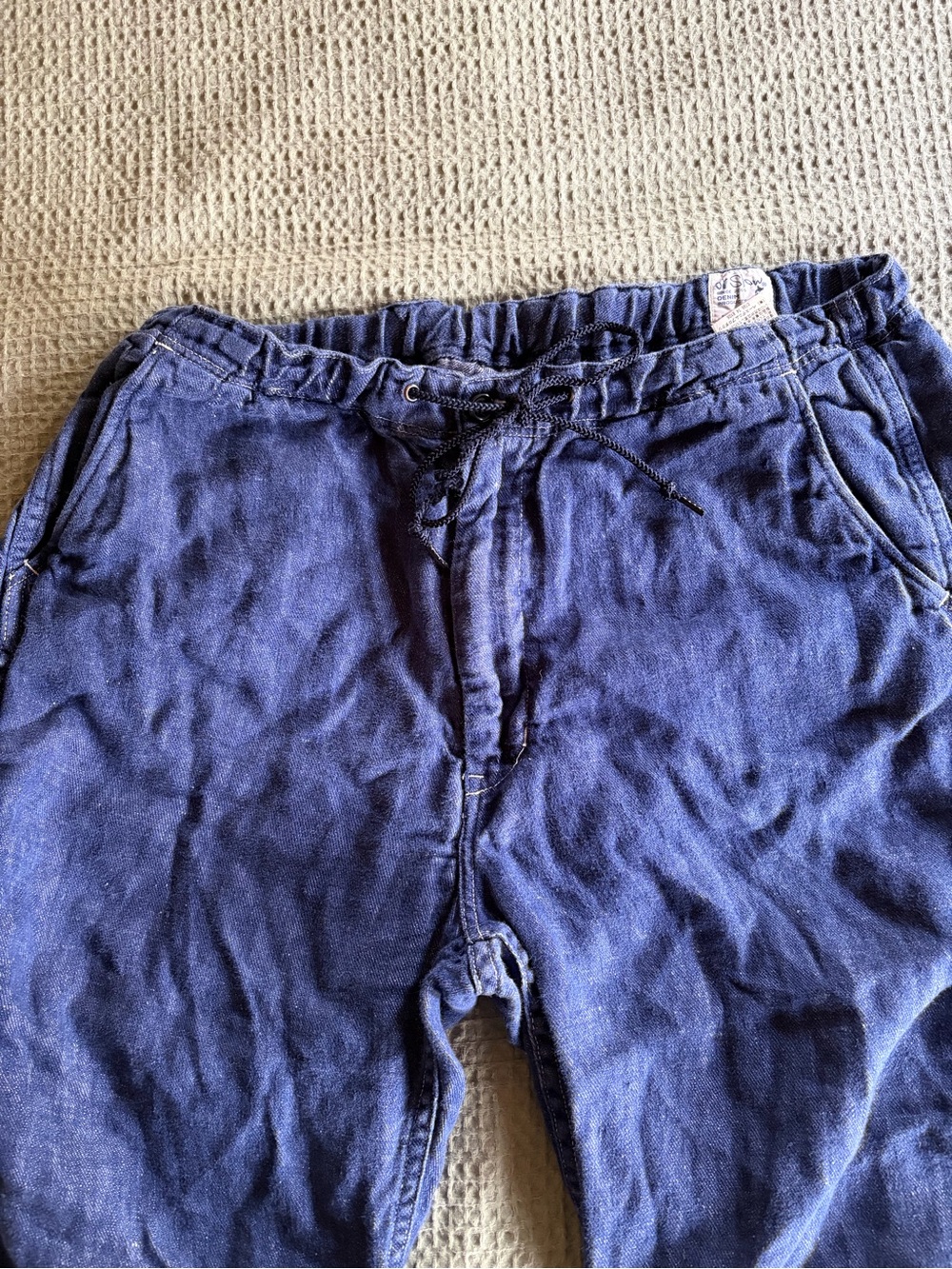 OrSlow Men’s 100% Linen Casual Drawstring Pants - Picture 5 of 10